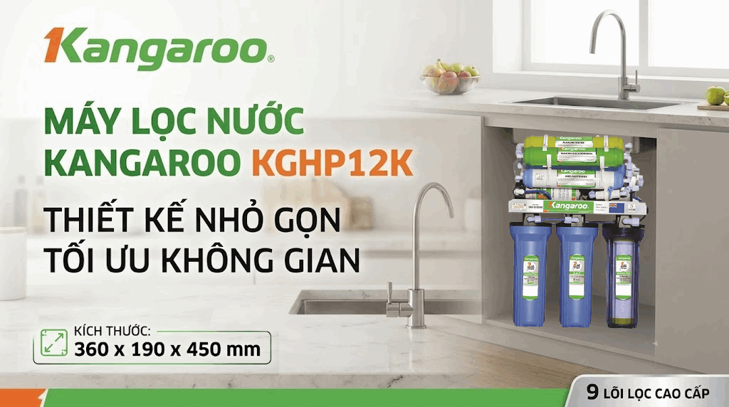 Máy lọc nước Kangaroo KGRP12 thiết kế nhỏ gọn